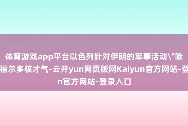 体育游戏app平台以色列针对伊朗的军事活动